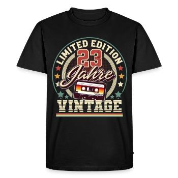 23rd Birthday Vintage Cassette - Men's Premium Organic T-Shirt - black - Front - Nico (187cm)