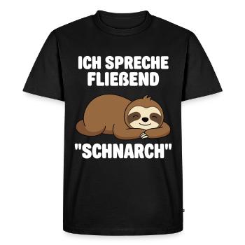 Cadeau drôle de paresseux pour un lendemain - T-shirt Premium bio Homme - noir - Devant - Nico (187cm)