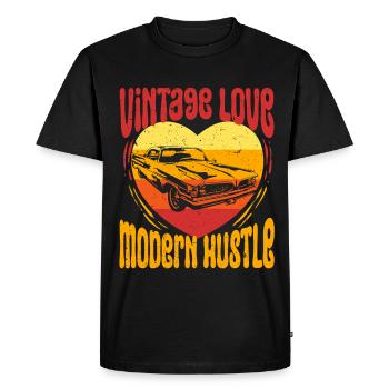 Restauration automobile Amour Vintage - T-shirt Premium bio Homme - noir - Devant - Nico (187cm)