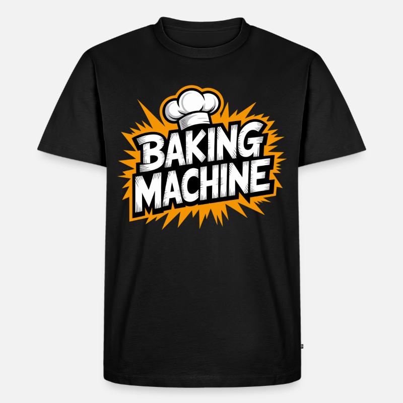 Baking Machine Fun - Männer Premium Bio T-Shirt - Schwarz
