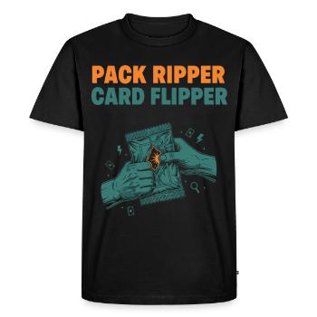 Pack Ripper Card Flipper Trading Card Collector - Men's Premium Organic T-Shirt - black - Front - Nico (187cm)