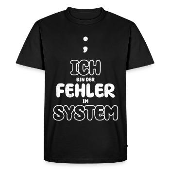 Ordinateur JE SUIS L’ERREUR DANS LE SYSTÈME DRÔLE - T-shirt Premium bio Homme - noir - Devant - Nico (187cm)