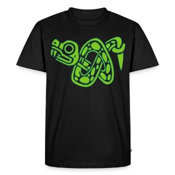 Green Snake Knot - Men's Premium Organic T-Shirt - black - Front - Nico (187cm)
