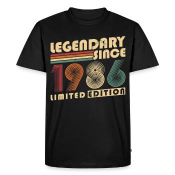 Légendaire depuis 1986 Anniversaire vintage - T-shirt Premium bio Homme - noir - Devant - Nico (187cm)