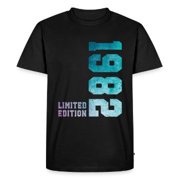 1982 Limited Edition 44 Years Anniversary - Men's Premium Organic T-Shirt - black - Front - Nico (187cm)