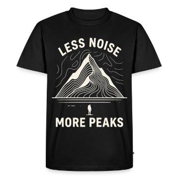Motif minimaliste de l’art en ligne de montagne - T-shirt Premium bio Homme - noir - Devant - Nico (187cm)