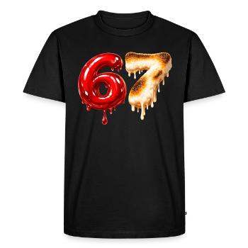 67 - 6 7 - Six Seven Meme - T-shirt Premium bio Homme - noir - Devant - Nico (187cm)