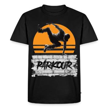 Parkour - T-shirt Premium bio Homme - noir - Devant - Nico (187cm)