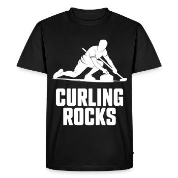 Curling Rocks Winter Sports Silhouette Man - T-shirt Premium bio Homme - noir - Devant - Nico (187cm)