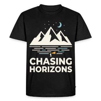 Chasing Horizons Night Mountains Motif - Men's Premium Organic T-Shirt - black - Front - Nico (187cm)
