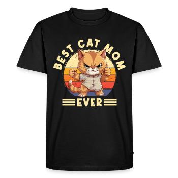 Meilleure maman de chat de tous les temps Dit drôle de maman de chat - T-shirt Premium bio Homme - noir - Devant - Nico (187cm)