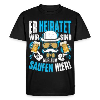 T-shirt de fête de garçon Hommes Grondement de fête de garçon - T-shirt Premium bio Homme - noir - Devant - Nico (187cm)