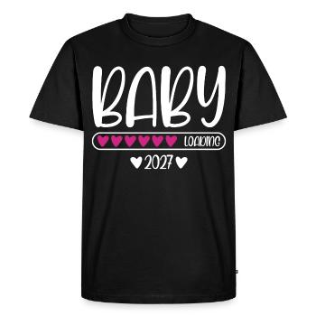 Baby 2027 charge charge heart loading bar - T-shirt Premium bio Homme - noir - Devant - Nico (187cm)