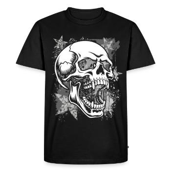 Grunge Skull Paint Splash - Men's Premium Organic T-Shirt - black - Front - Nico (187cm)