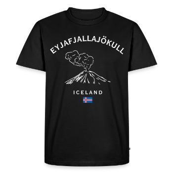 Volcan Eyjafjallajökull Islande - T-shirt Premium bio Homme - noir - Devant - Nico (187cm)