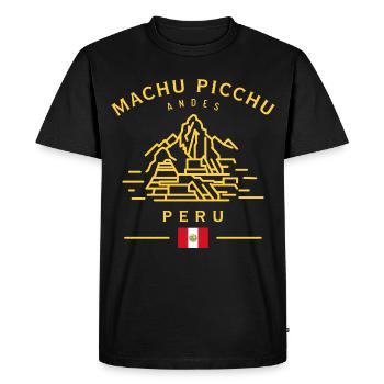 Machu Picchu Line Art Peru Design - Men's Premium Organic T-Shirt - black - Front - Nico (187cm)