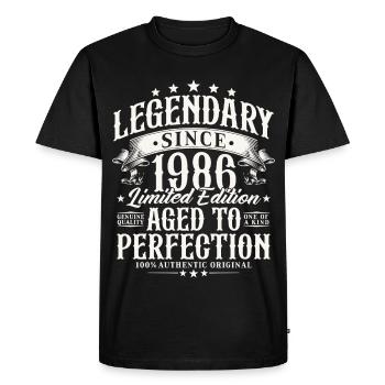 Légendaire depuis 1986 Cadeau d’anniversaire vintage - T-shirt Premium bio Homme - noir - Devant - Nico (187cm)