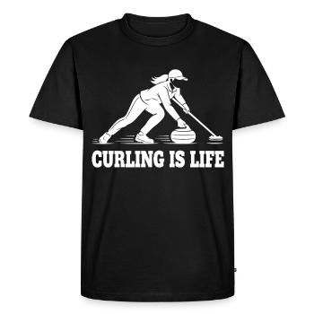 Curling Is Life Winter Sports Fan - T-shirt Premium bio Homme - noir - Devant - Nico (187cm)