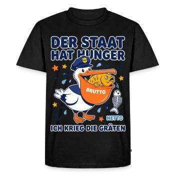 The state is hungry pelican - Men's Premium Organic T-Shirt - black - Front - Nico (187cm)