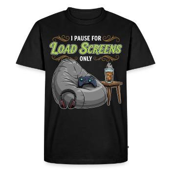Gaming Humour Citation Pause Load Screens - T-shirt Premium bio Homme - noir - Devant - Nico (187cm)