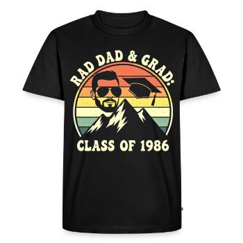 Rad Dad Diplômé Promotion 1986 Rétro - T-shirt Premium bio Homme - noir - Devant - Nico (187cm)