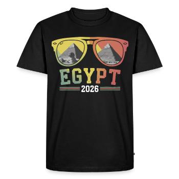 Vacances en Égypte 2026 Pyramides - T-shirt Premium bio Homme - noir - Devant - Nico (187cm)