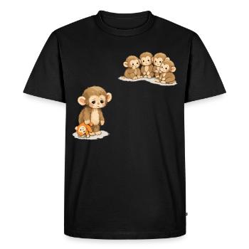 Baby Monkey Punch - Viral Sad Monkey - Men's Premium Organic T-Shirt - black - Front - Nico (187cm)