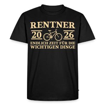 Pensionés 2026 Bicyclette : Cycliste à la retraite à la retraite à partir d’aujourd’hui - T-shirt Premium bio Homme - noir - Devant - Nico (187cm)