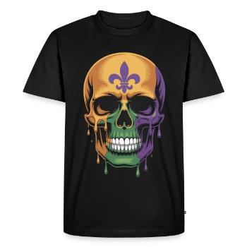 T-shirt en forme de crâne de Mardi Gras – Carnaval - T-shirt Premium bio Homme - noir - Devant - Nico (187cm)
