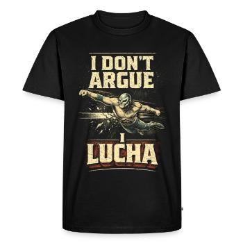 Lucha libre Luchador Je ne discute pas Je Lucha - T-shirt Premium bio Homme - noir - Devant - Nico (187cm)