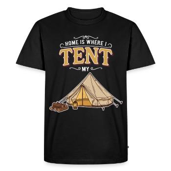 Camping Tent Humour Quote Home Is Where I Tent - Men's Premium Organic T-Shirt - black - Front - Nico (187cm)