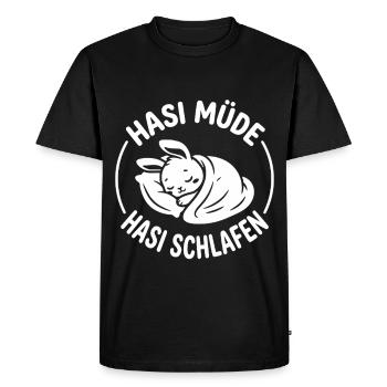 Bunny tired bunny sleeping - Men's Premium Organic T-Shirt - black - Front - Nico (187cm)