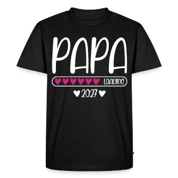 Papa 2027 chargement de la barre de chargement du cœur - T-shirt Premium bio Homme - noir - Devant - Nico (187cm)