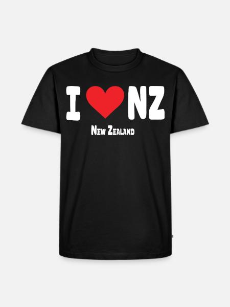 Ich liebe Neuseeland - Männer Premium Bio T-Shirt - Schwarz