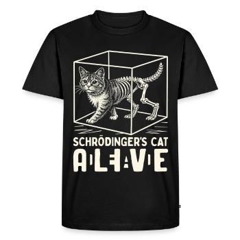 Schrödinger's Cat Dead And Alive - Men's Premium Organic T-Shirt - black - Front - Nico (187cm)
