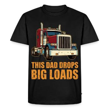 Trucker Semi Truck Driver Dad Father - Men's Premium Organic T-Shirt - black - Front - Nico (187cm)