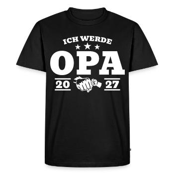 Je vais être grand-père en 2027 : annonce de grossesse - T-shirt Premium bio Homme - noir - Devant - Nico (187cm)