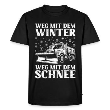LOIN DE L’HIVER, LOIN DE LA NEIGE - T-shirt Premium bio Homme - noir - Devant - Nico (187cm)