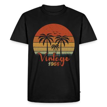 1966 Année de naissance - T-shirt Premium bio Homme - noir - Devant - Nico (187cm)