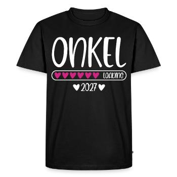 Uncle 2027 loading with hearts loading bar - Men's Premium Organic T-Shirt - black - Front - Nico (187cm)