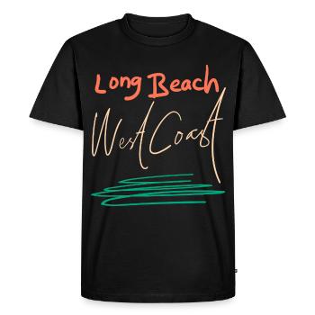 Long Beach West Coast Retro Sunset California Vibe - Men's Premium Organic T-Shirt - black - Front - Nico (187cm)