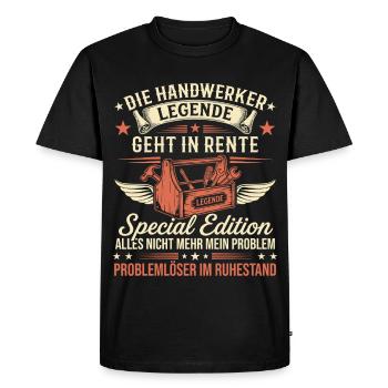 Handyman Legend in Retirement Retirement Gift - Men's Premium Organic T-Shirt - black - Front - Nico (187cm)
