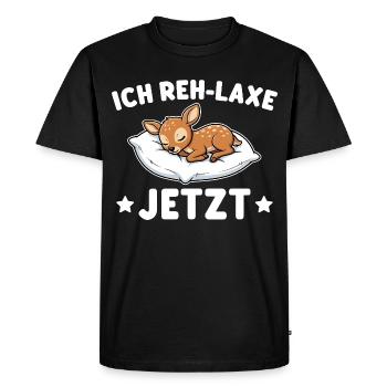 Je devrais lax maintenant - Jeu de mots drôle sur le cerf - T-shirt Premium bio Homme - noir - Devant - Nico (187cm)