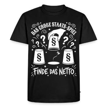 The Great State Game - Men's Premium Organic T-Shirt - black - Front - Nico (187cm)