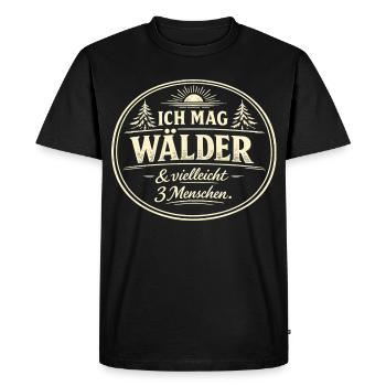 Forest Lover Gift Introvert Nature - Men's Premium Organic T-Shirt - black - Front - Nico (187cm)