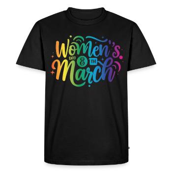 Journée des femmes 8 mars - T-shirt Premium bio Homme - noir - Devant - Nico (187cm)