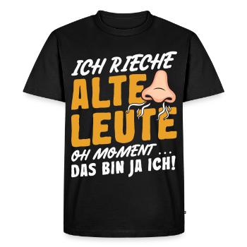 I smell old people humor pensioners seniors - Men's Premium Organic T-Shirt - black - Front - Nico (187cm)