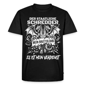 Le Déchiqueteur de Dragon d’État - T-shirt Premium bio Homme - noir - Devant - Nico (187cm)