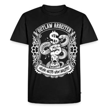 Ouvrier hors-la-loi écrase le poing du serpent fiscal - T-shirt Premium bio Homme - noir - Devant - Nico (187cm)