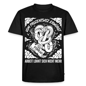 Strangled by percentage, tax burden - Men's Premium Organic T-Shirt - black - Front - Nico (187cm)